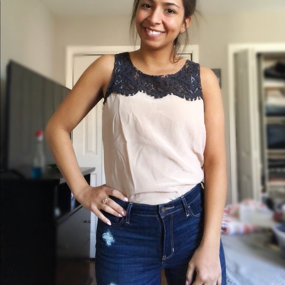 J. Crew Tops - J.Crew | 2 | Lace Trim Sleeveless Blouse